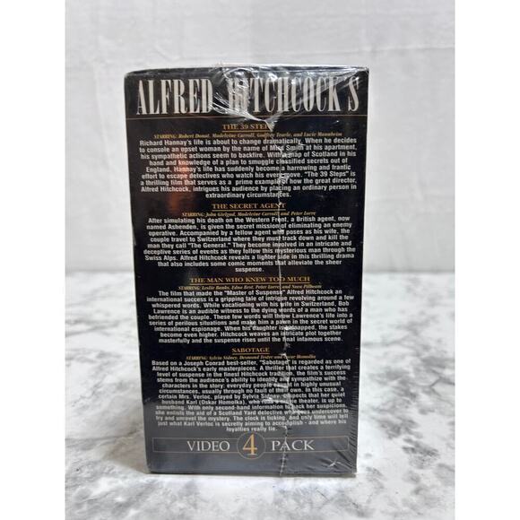 Alfred Hitchcock's Video 4 Pack Box Set (VHS, 2000) Horror Suspense Sealed NEW - Picture 2 of 7